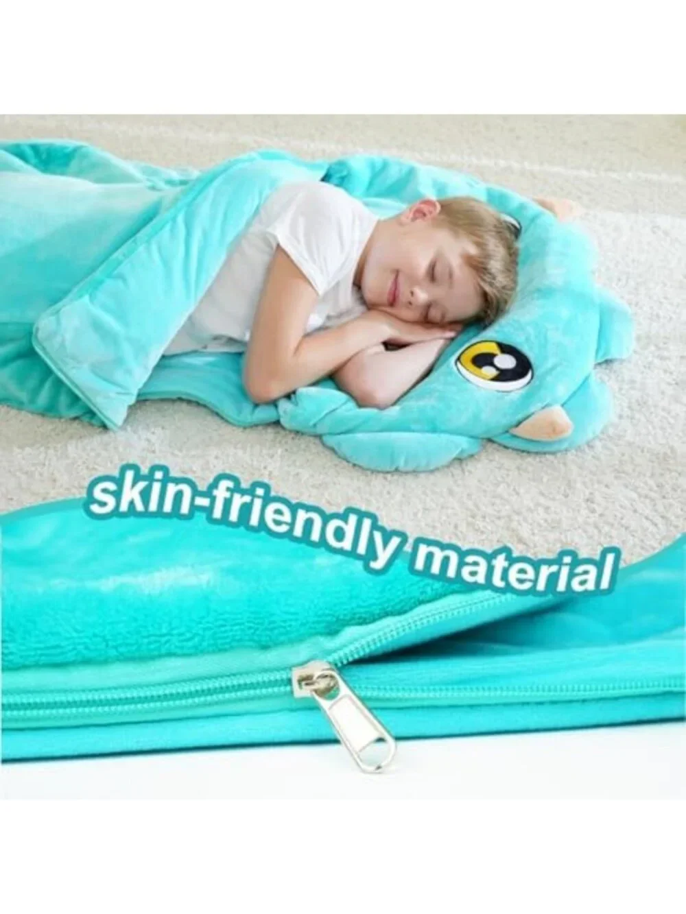 Cozy Kids Sleeping Bag with Pillow - Plush Nap Mat for Travel & Sleepovers 3-12Y